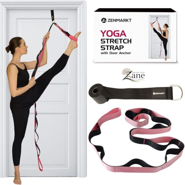 Yoga Strap with Loops and Door Anchor – Stretching Straps